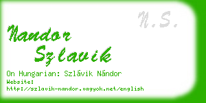 nandor szlavik business card